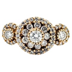 Bague florale en or rose 18k