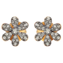 Floral Diamond Stud Earrings