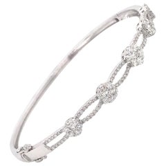 Brazalete Remolino Floral de Diamantes 1,24 Quilates Oro Blanco 18 Kilates