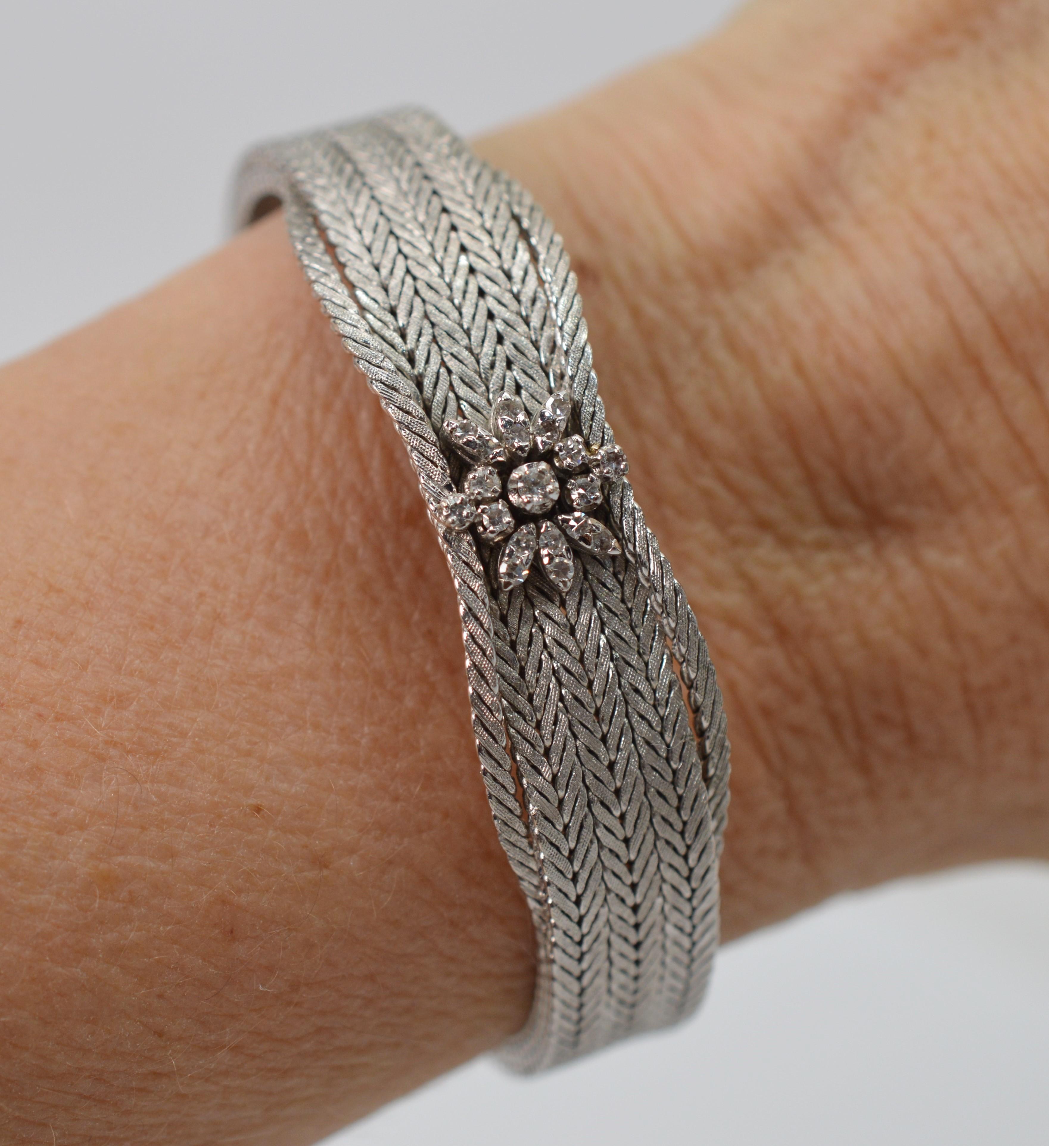 herringbone silver bracelet