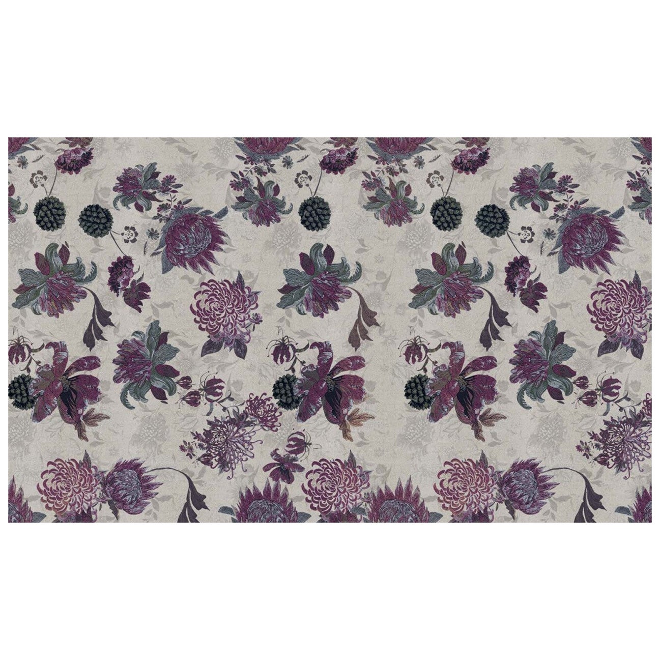 Papier mural blanc « Floral Dream » en tissu adapté également aux zones humides