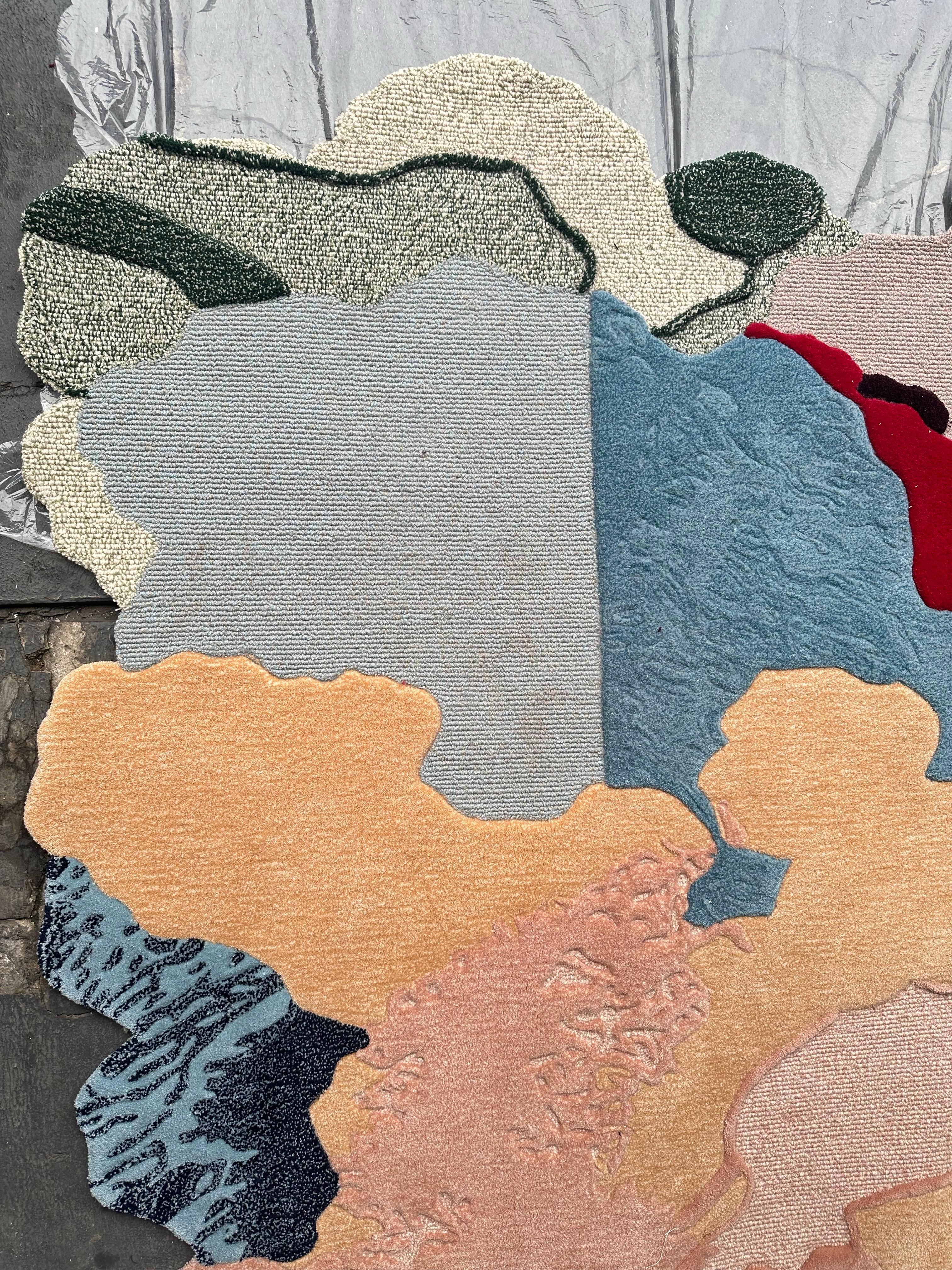 Ecos Florales Forma Irregular Abstracta by RAG HOME Hecho a mano en venta