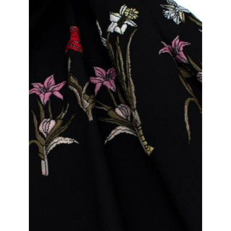 Floral Embroidered Dress with Sheer Sleeves For Sale 1