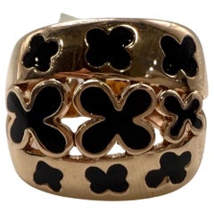 Anello con smalto floreale in oro rosa 14KT