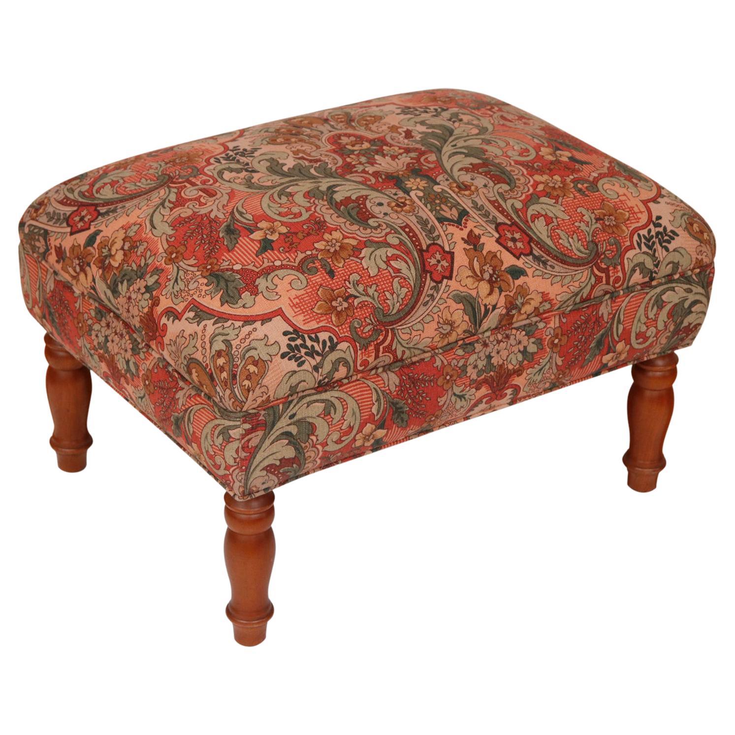English Floral Tapestry Carved Wood Ottoman at 1stDibs tapestry ottoman
