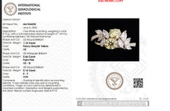Anello a grappolo di diamanti naturali giallo fantasia floreale in oro massiccio 14 carati (certificato)