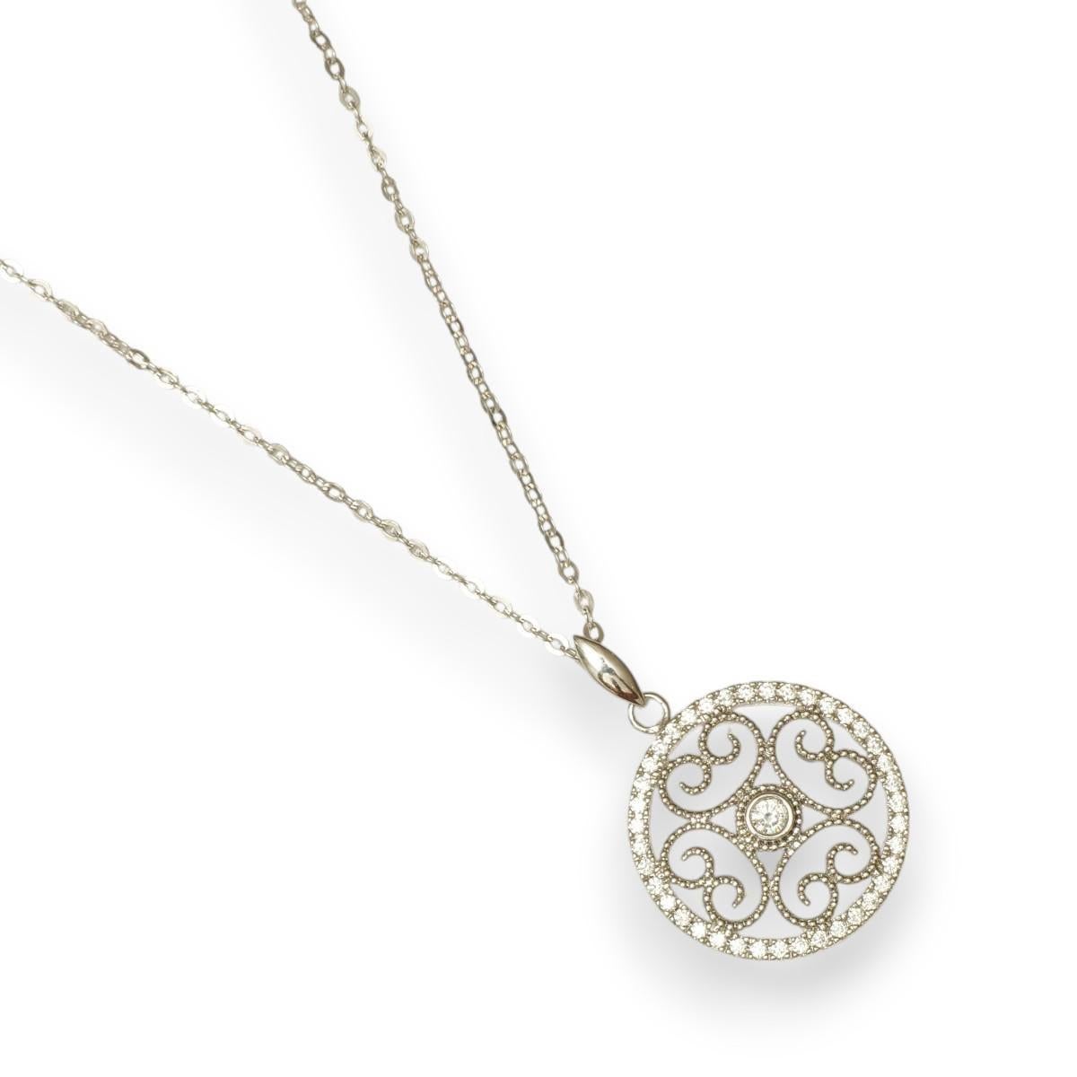 Collar Colgante de Diamantes Filigrana Floral en Oro Macizo de 14k (Certificado) en Nuevo estado para la venta en New Delhi, DL