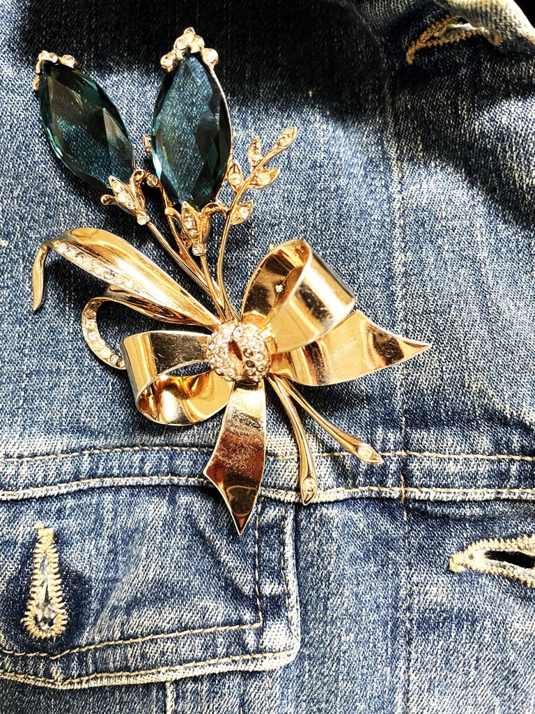Broche Plaquée Or Jaune Des Années 1940 - Occasion, Vintage