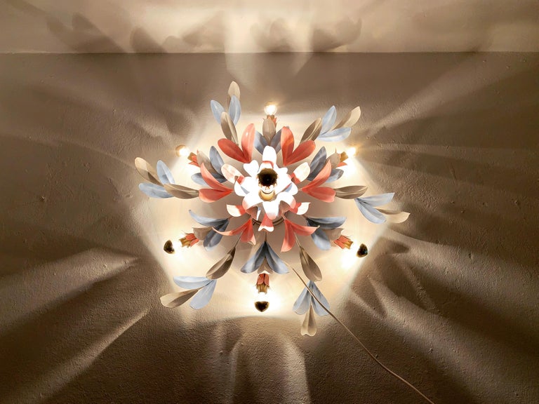 Floral Flush Lamp or Wall Lamp For Sale at 1stDibs