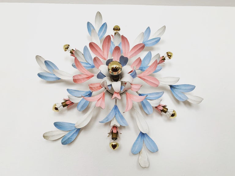 Floral Flush Lamp or Wall Lamp For Sale at 1stDibs