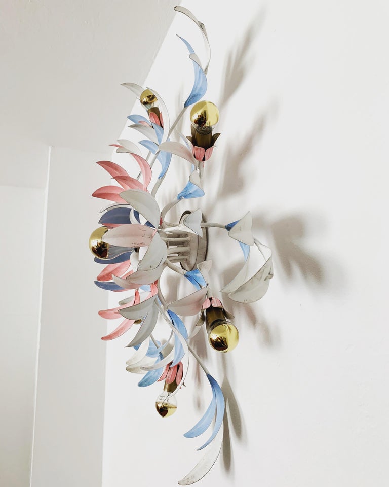 Floral Flush Lamp or Wall Lamp For Sale at 1stDibs