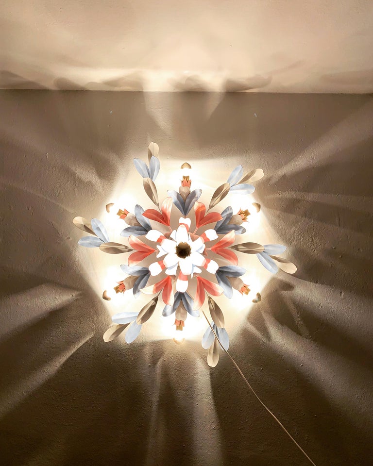 Floral Flush Lamp or Wall Lamp For Sale at 1stDibs