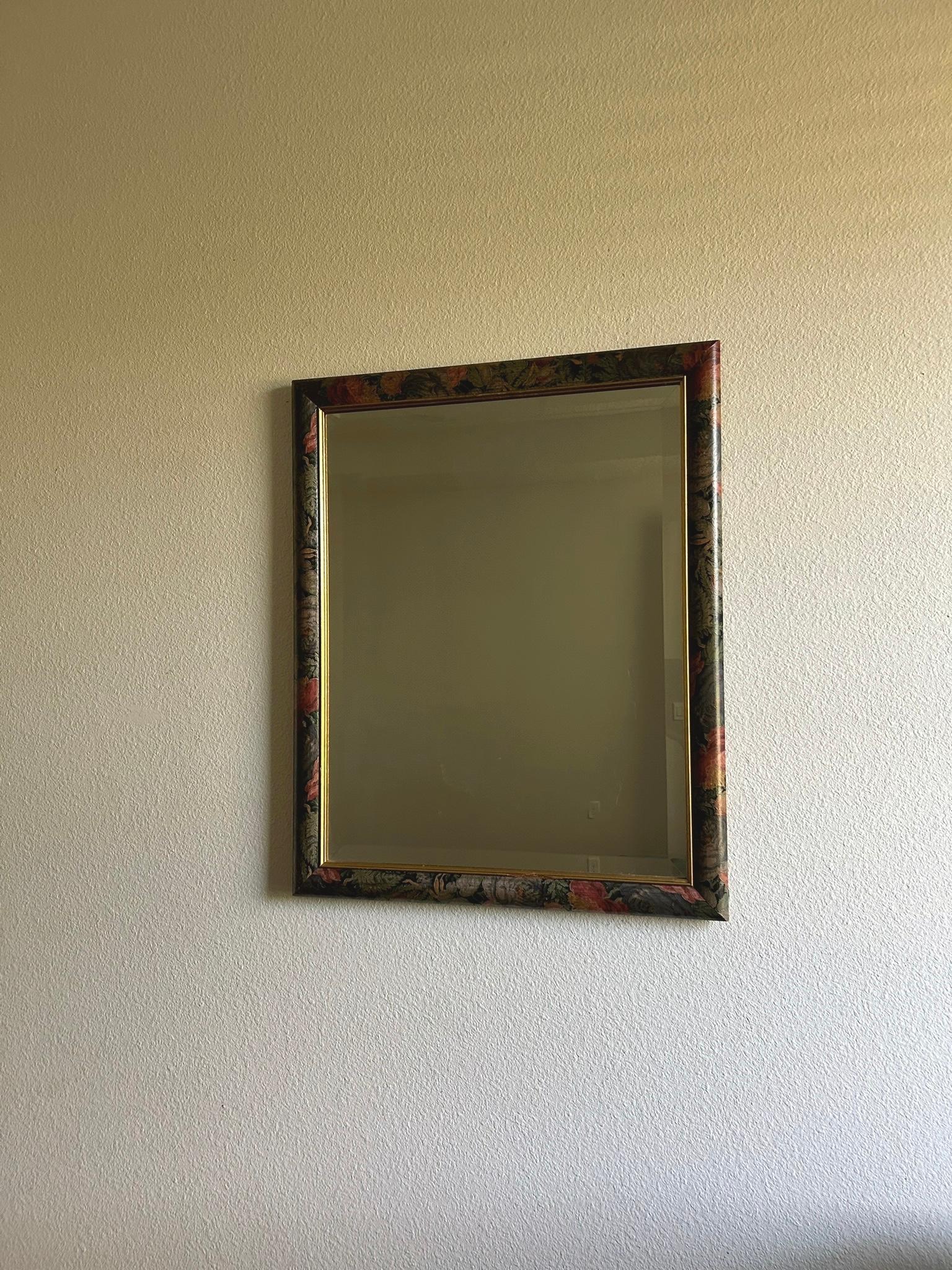 Art Deco Floral Frame Wall Mirror For Sale
