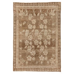 Floral Garden in Khaki Turkish Oushak