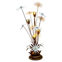 Floral Gilded Floor Lamp by Hans Kögl, 1970s