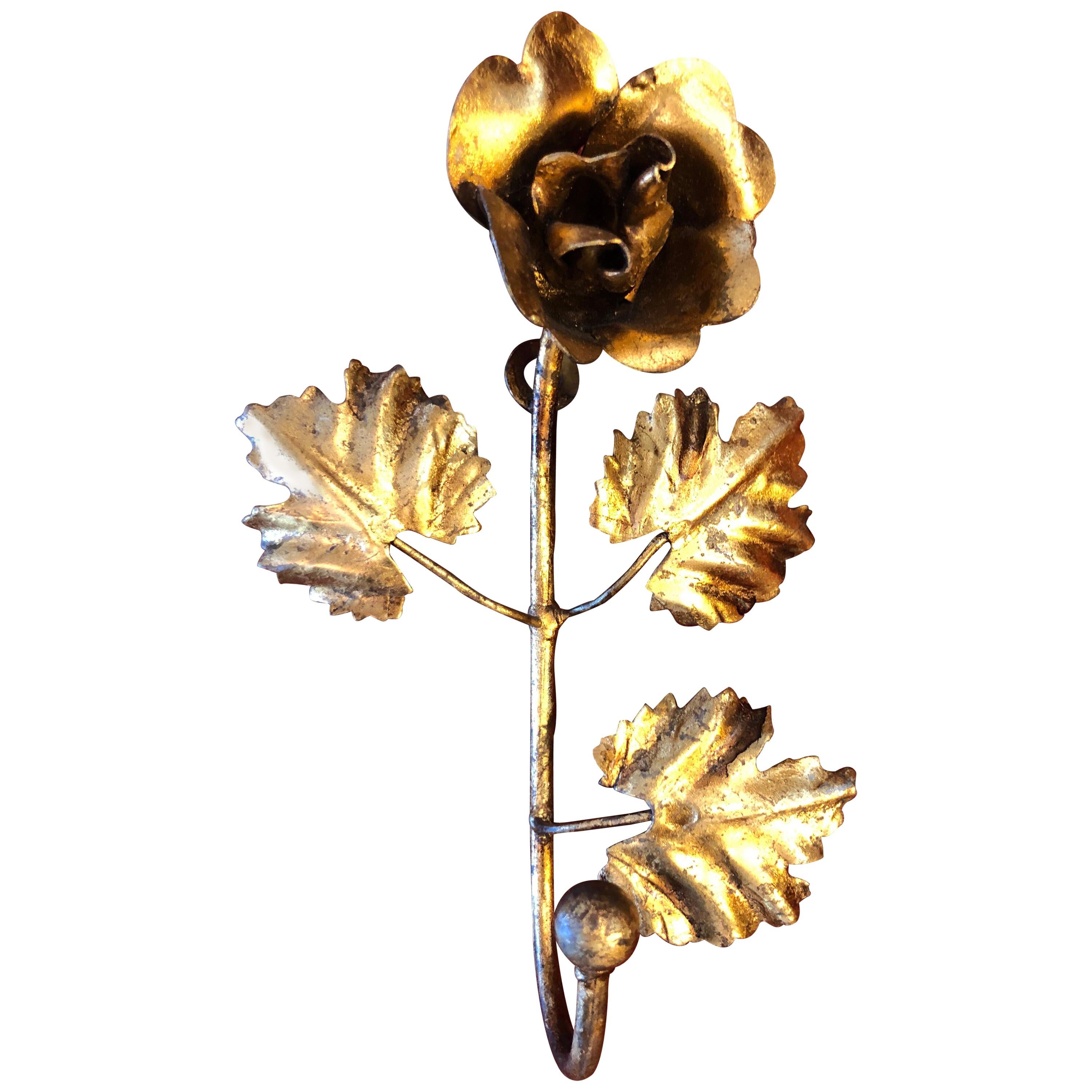  Gilt Iron Hook in the shape of a Rose