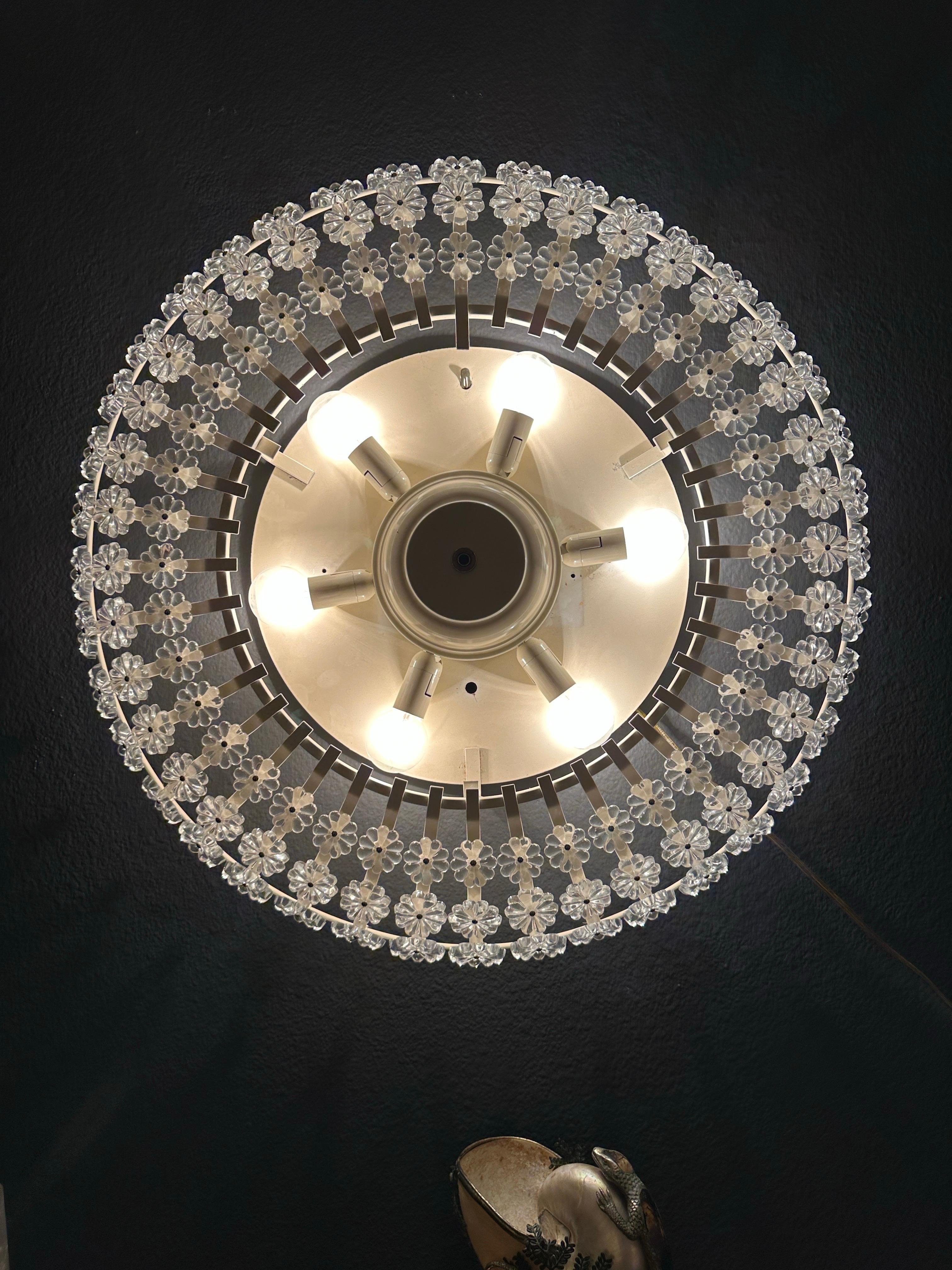 Miroir lumineux en verre floral en vente 3