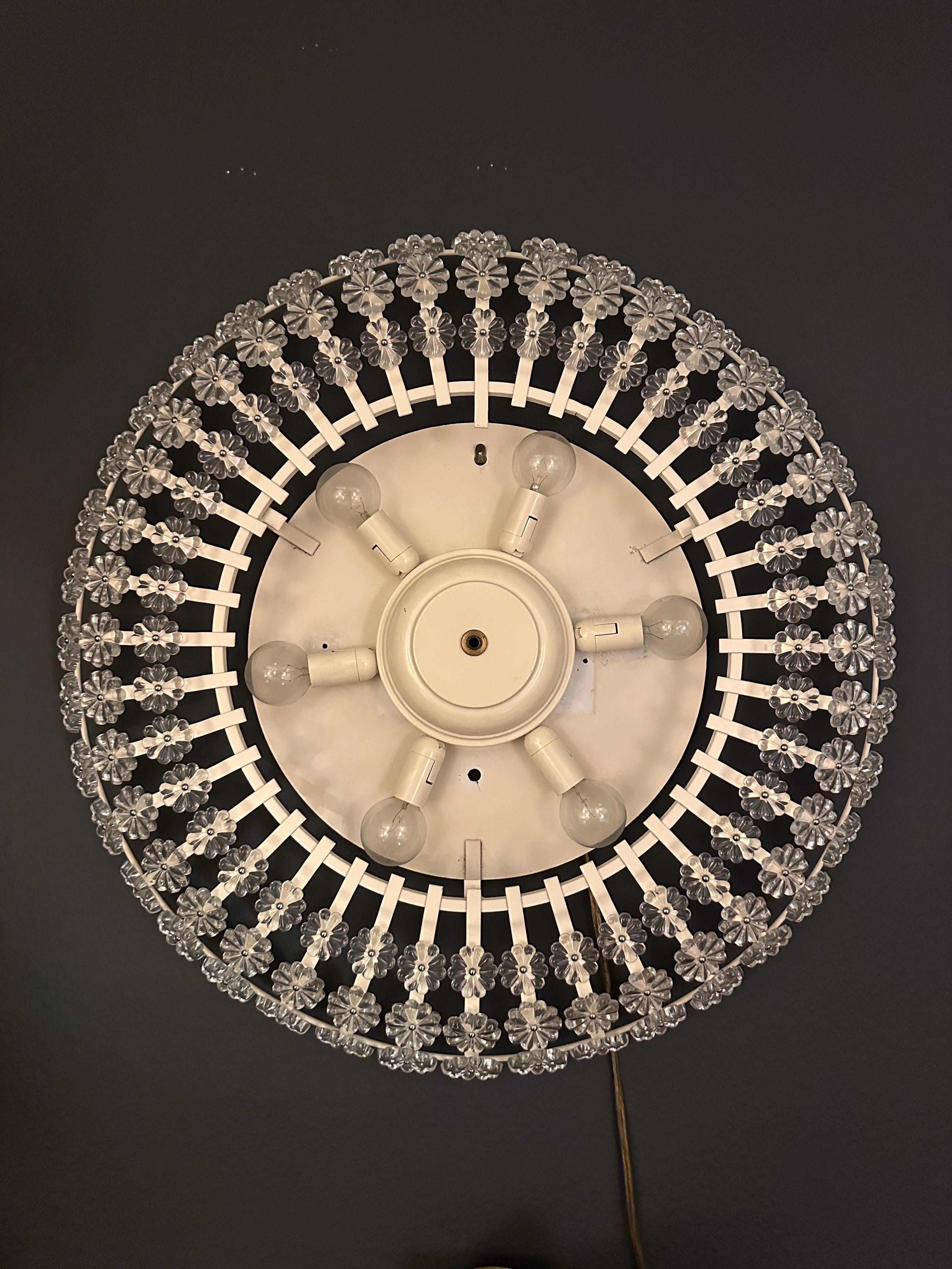 Miroir lumineux en verre floral en vente 4