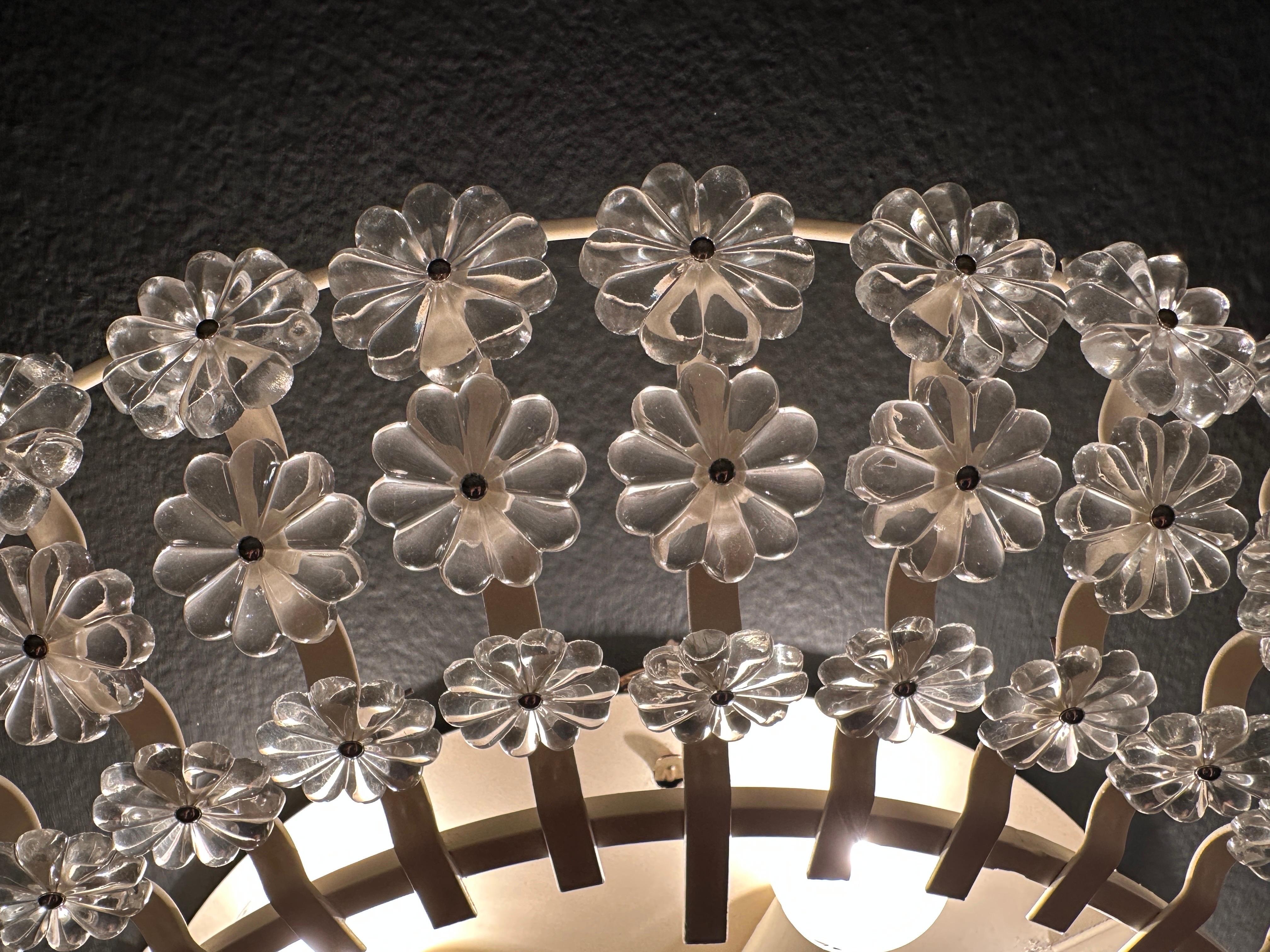 Miroir lumineux en verre floral en vente 7