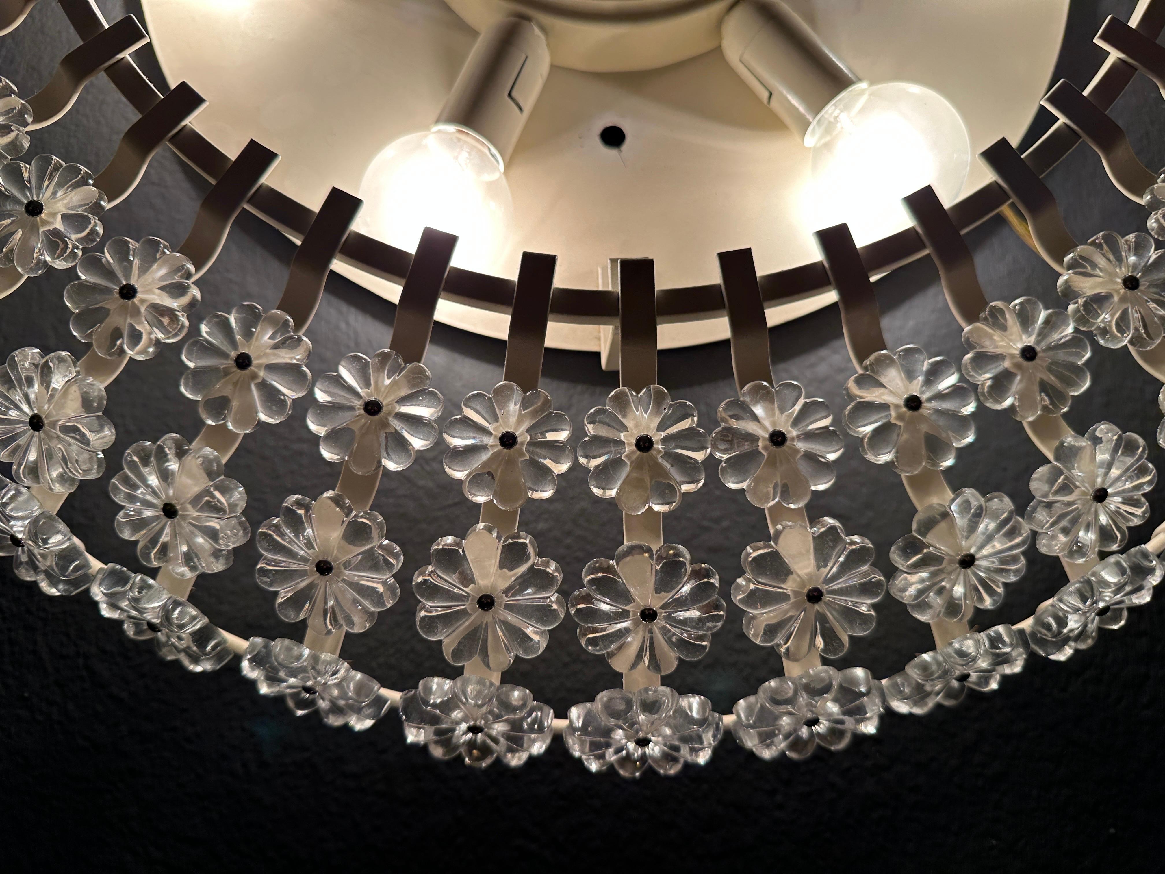 Miroir lumineux en verre floral en vente 9