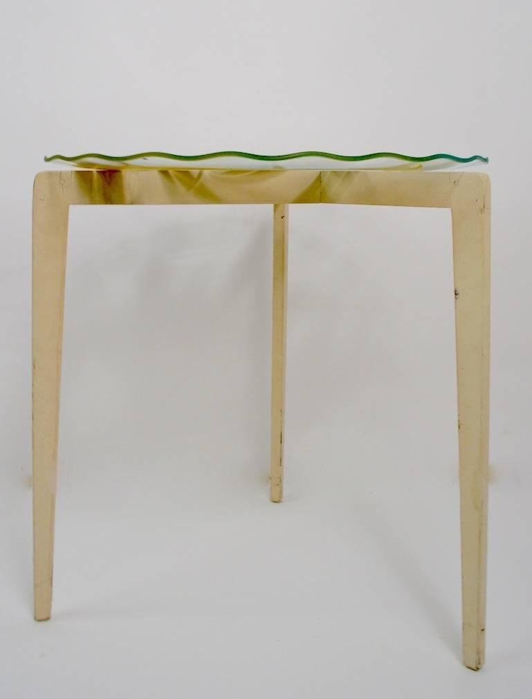 Mid-Century Modern Floral Glass Top Tables