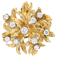 Floral Gold and Diamond Ring