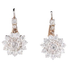 Floral Gold Earrings for Women, Cute Earrings for Her, Minimalist Crystal