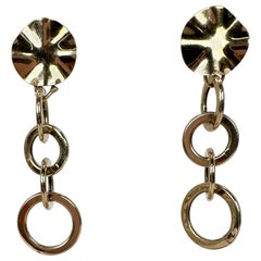 Floral Gold Earrings Long Dangling Earrings 14 Karat