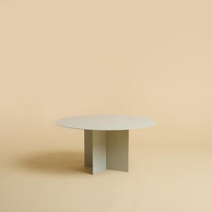 Light Grey Steel Coffee Table with Round Top by Lebanto
