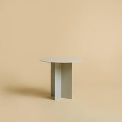 Light Grey Steel Side Table with Round Top by Lebanto