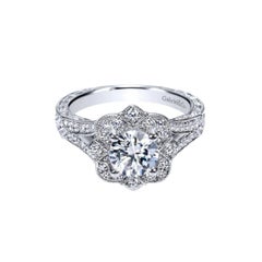 Floral Halo Diamond Engagement Mounting