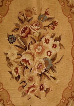 Floral Handmade Chinese Aubusson Style Needlepoint Rug