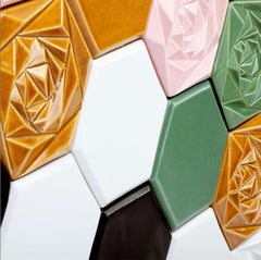 Tile Panel Floral Handmade Decorative