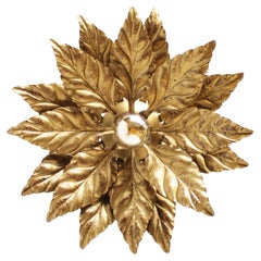 Floral Hollywood Regency Wall Light in the Manner of Willy Daro