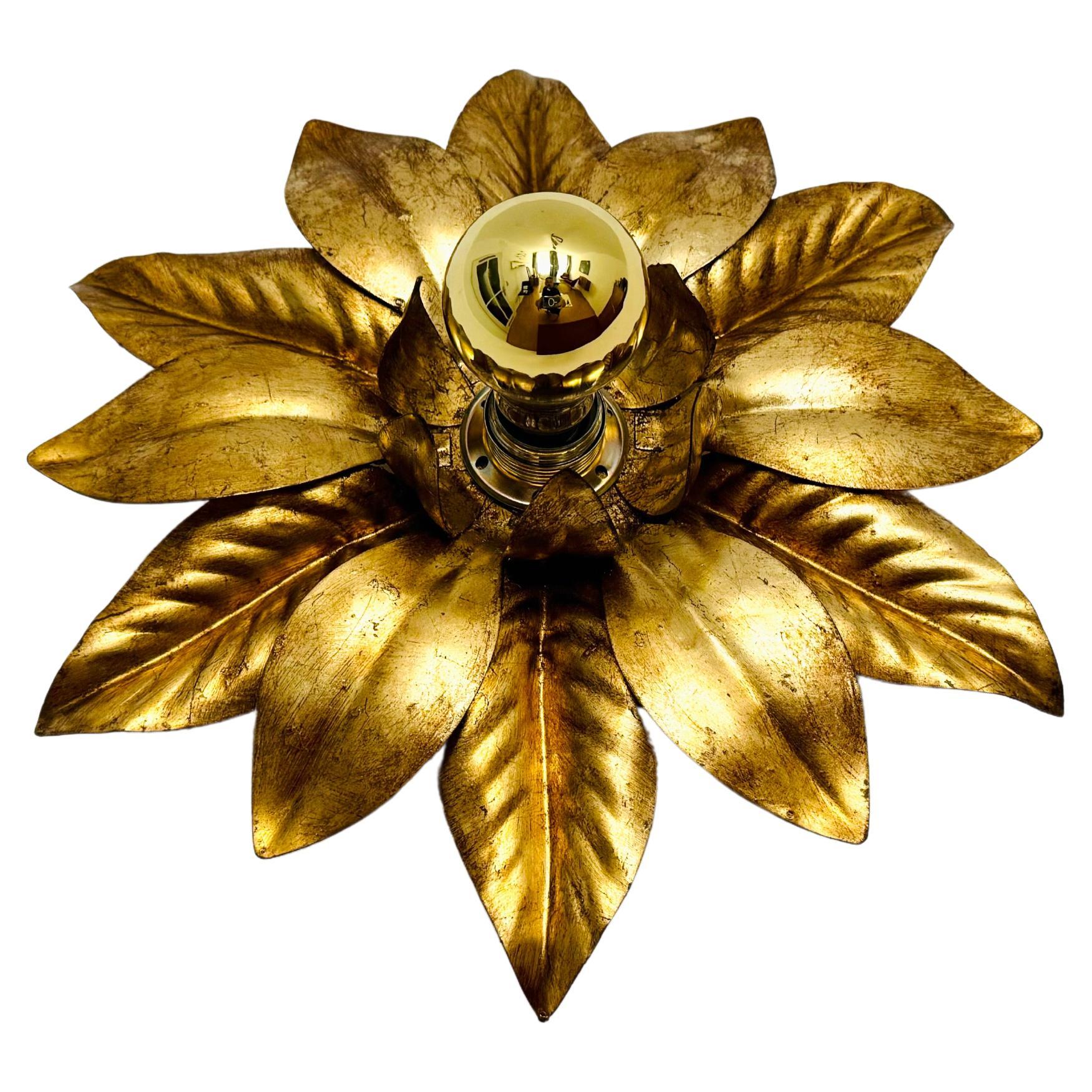Floral Hollywood Regency Wall or Ceiling Lamp