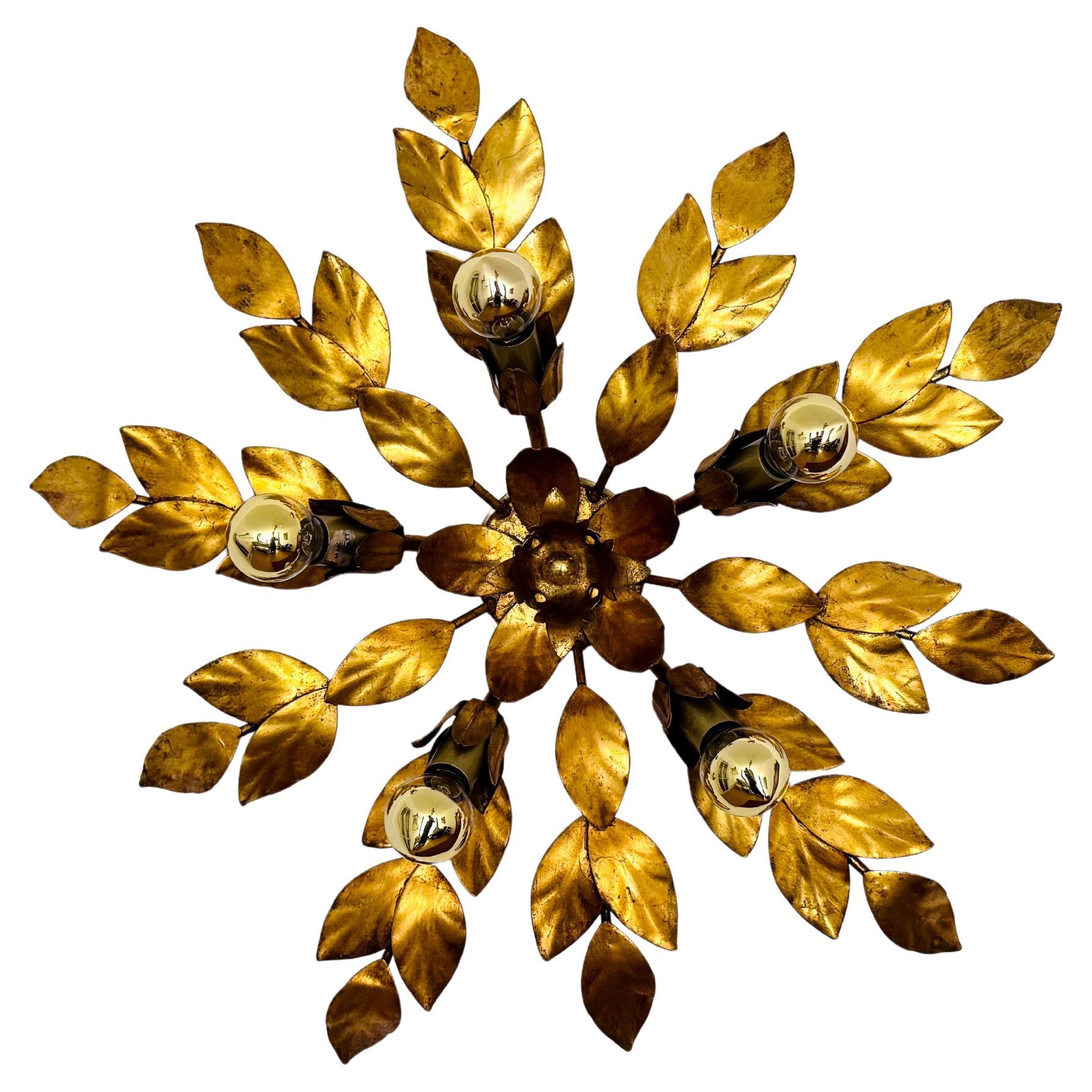 Floral Hollywood Regency Wall or Ceiling Lamp