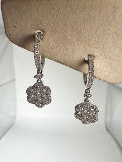 Floral huggies earrings 1.25ct diamond earrings 14KT gold