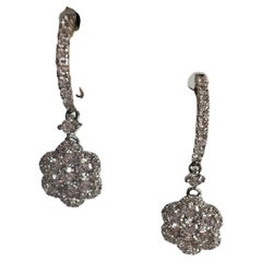 Floral huggies earrings 1.25ct diamond earrings 14KT gold
