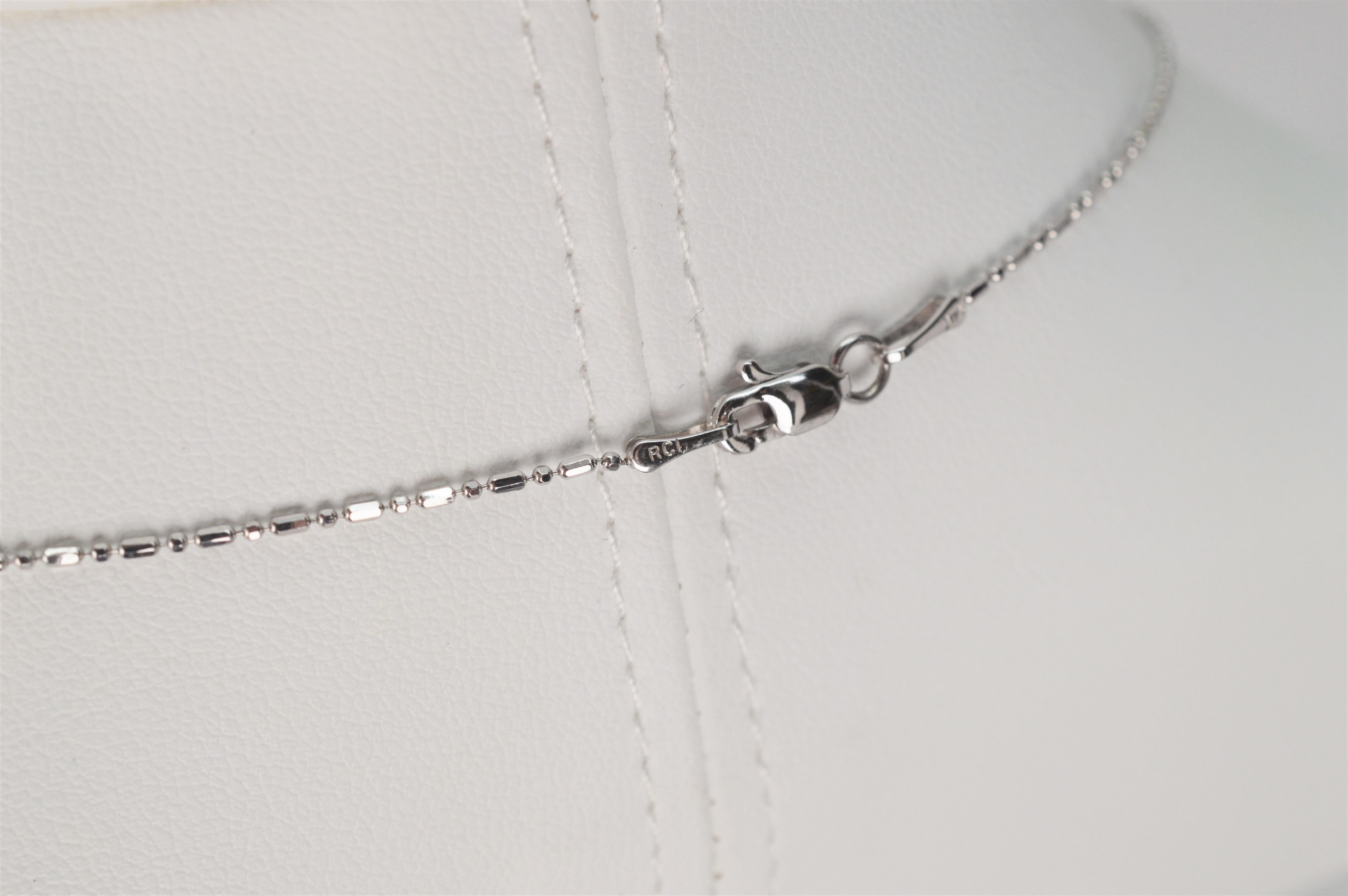 Women's Floral Inspired 14 Karat White Gold Diamond Pendant Necklace For Sale