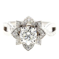 Floral Inspired Diamond Engagement Ring 'GIA'