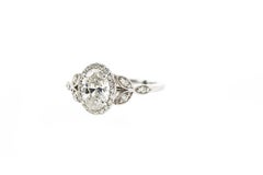 Floral Inspired Oval Diamond Engagement Ring 'Certified'