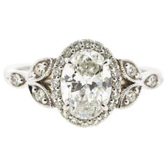 Floral Inspired Oval Diamond Engagement Ring 'Certified'