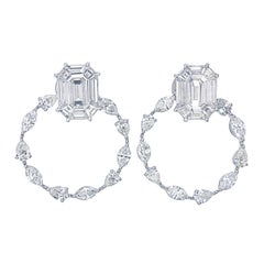Floral Invisible Set Diamond Earrings in 18KT Gold – Elegant High Jewellery Desi