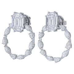 Floral Invisible Set Diamond Earrings in 18KT Gold – Elegant High Jewellery Desi