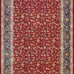 Floral Isfahan, Red Ground, Persian Pure Silk Rug, Iranian Craftsmanship, 0048