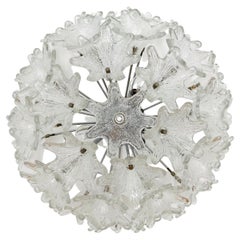 Floral Italian Murano Glass Wall or Ceiling Lamp by Paolo Venini for VeArt