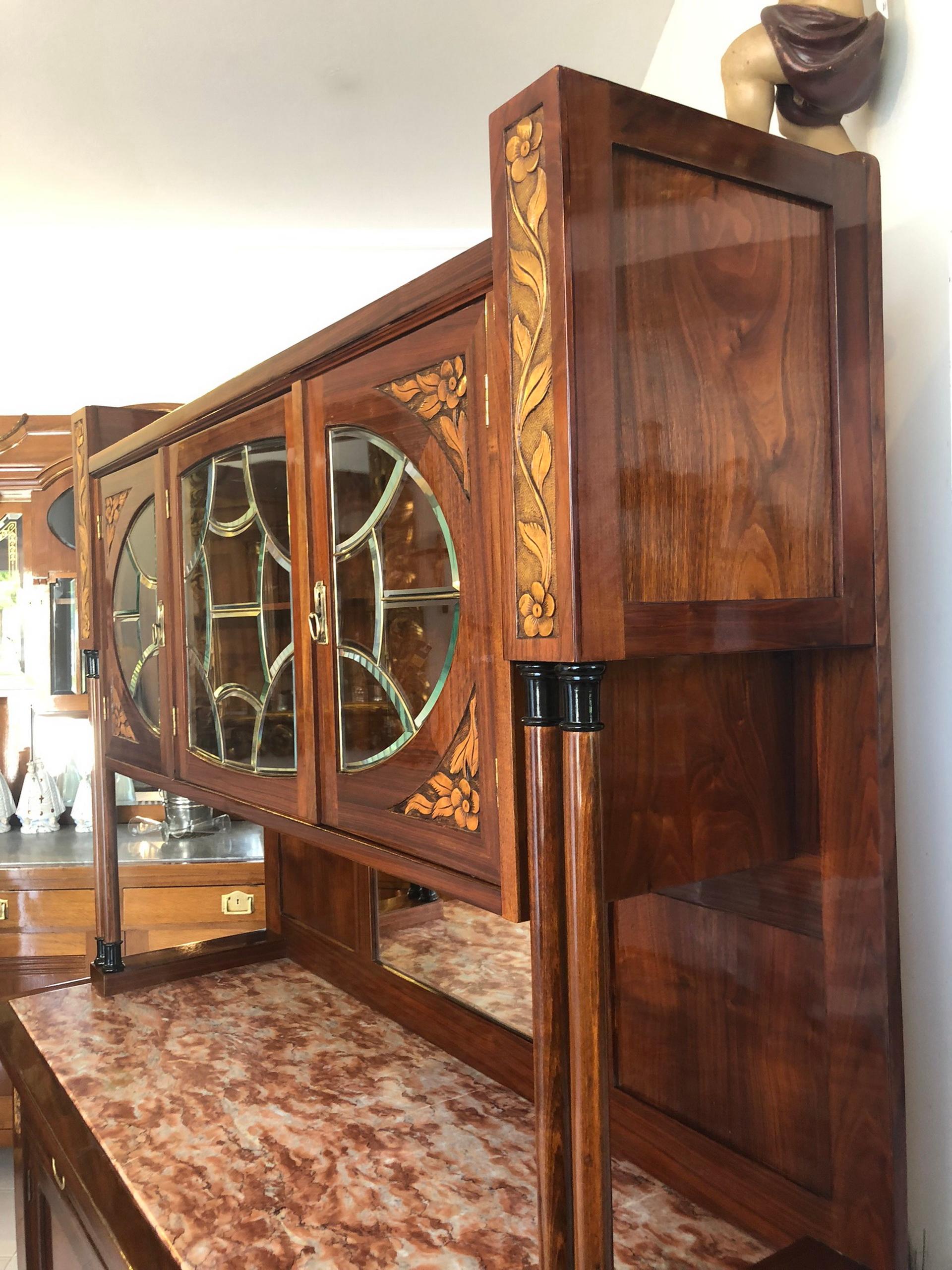 Floral Jugendstil Vienna Secession Buffet Cabinet from the 1920s For Sale 3