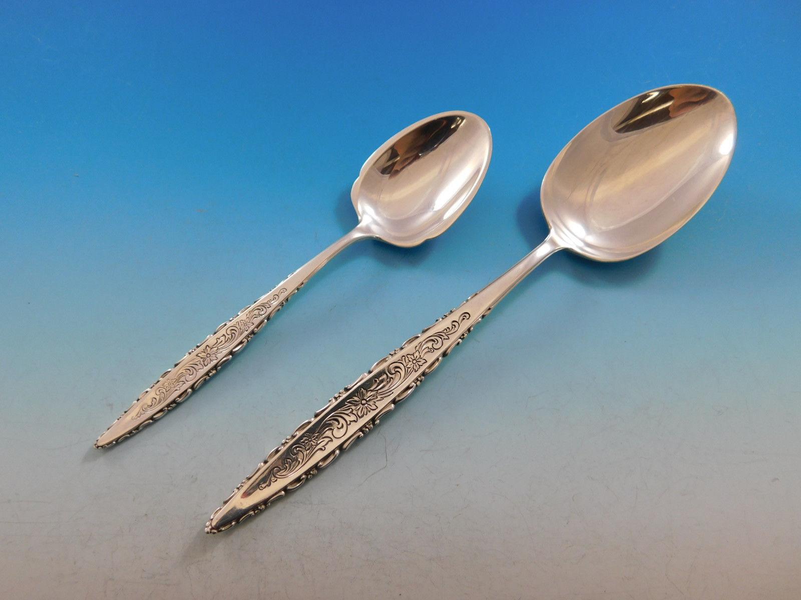 Floral Lace by Lunt Silver Set di posate in argento per 12 persone Servizio 54 pezzi in vendita 2