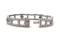 Floral Ladder Diamond Bracelet in 18 Karat White Gold