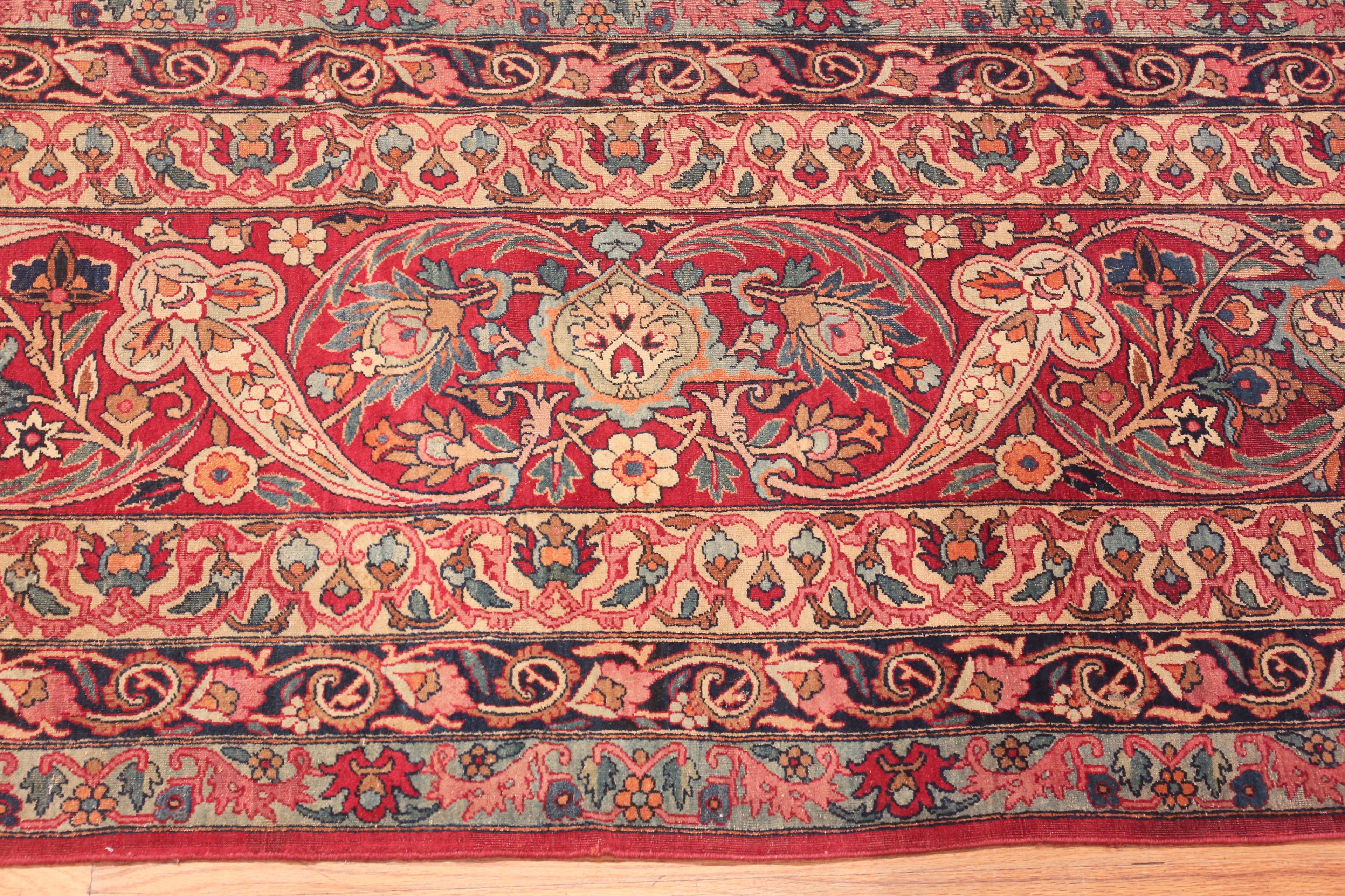 Wool Antique Persian Kerman Rug. Size: 14 ft 2 in x 19 ft 8 in For Sale